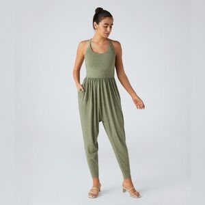 Halara U Neck Pocket Harem Casual Jumpsuit-Easy Peezy Edition NWT